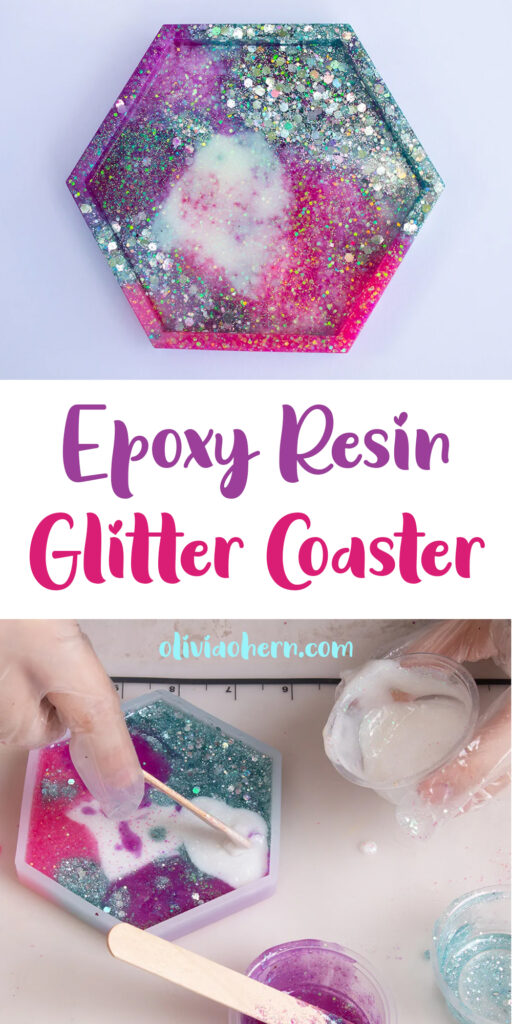 Easy Unicorn Glitter Epoxy Resin Coaster How To - Olivia OHern